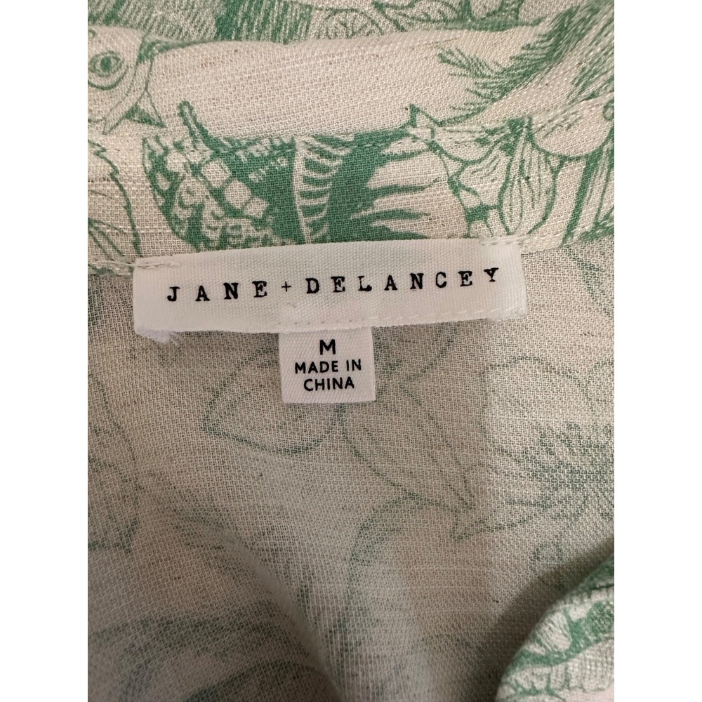 Jane and Delancey Pale Mint Botanical Collared Midi Dress - Picture 3 of 14
